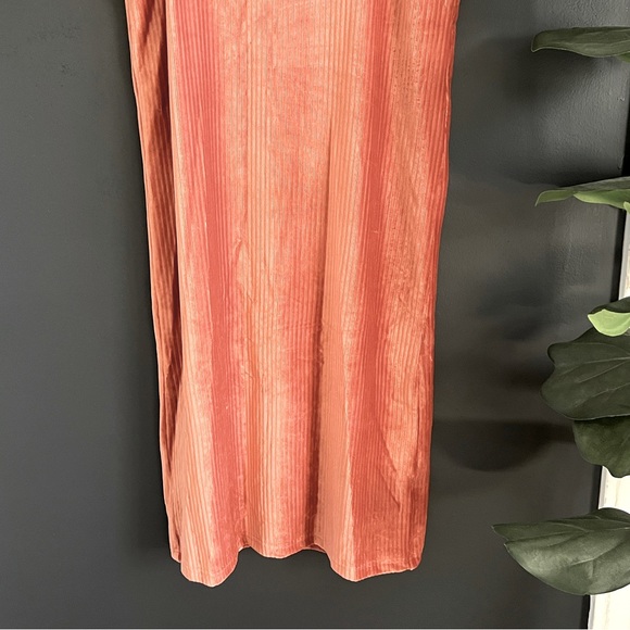Nic & Jo Peach Apricot Velour Corduroy Jumper Overall Dress S - Picture 4 of 11